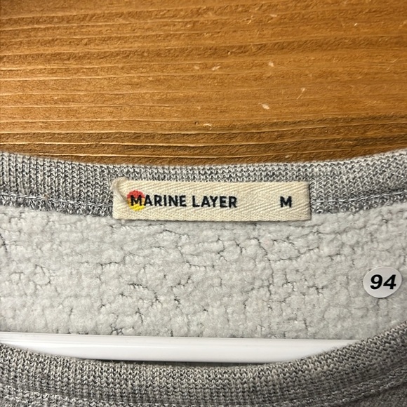 Marine layer sweatshirt crewneck Md mens AFFIRMER motivational Gray team player - Picture 6 of 11